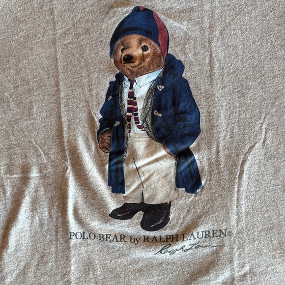 Polo by Ralph Lauren Light Gray Tee with Bear Design - Picture 4 of 6